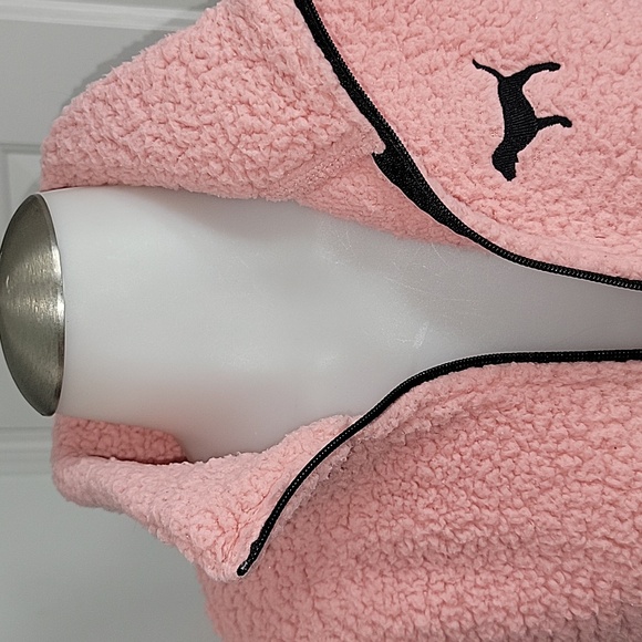 Victoria's Secret PINK Full Zip Sherpa Vest Jacket Smokey Rose Light Pink Size S - Picture 4 of 10